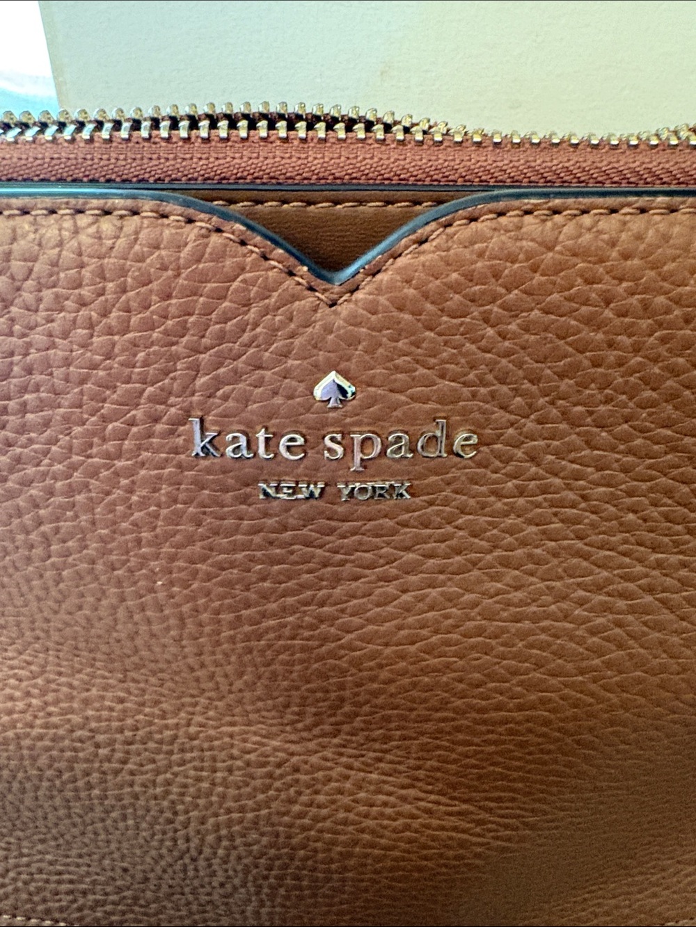 Kate Spade Pebbled Leather Crossbody Purse in Gingerbread color - Picture 2 of 7